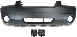 Front Bumper Cover for Ford Escape 2005-2006, 3-Piece Kit with Fog Lights, Replacement
