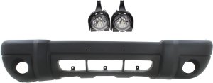 Front Bumper Cover Kit for Ford Explorer 1999-2001, 3-Piece Set with Fog Lights, Replacement