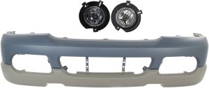 Front Bumper Cover for 2002 Ford Explorer, 3-Piece Kit with Fog Lights, Replacement