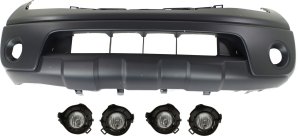 Front Bumper Cover for Nissan Frontier 2005-2008, Primed (Ready to Paint), 3-Piece Kit with Fog Lights, Replacement