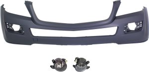 Front Bumper Cover for Mercedes-Benz GL-Class 2007-2009, 3-Piece Kit, Primed (Ready to Paint), with Fog Lights, Replacement