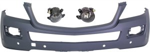 Front Bumper Cover Kit for 2007-2009 Mercedes-Benz GL-Class, Primed (Ready to Paint), 3-Piece with Fog Lights, Replacement