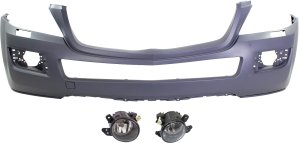 Front Bumper Cover for Mercedes-Benz GL-Class 2007-2009, Primed (Ready to Paint), 3-Piece Kit, with Fog Lights, Replacement