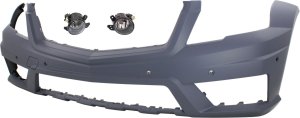 Front Bumper Cover for Mercedes-Benz GLK350 2010-2012, Primed (Ready to Paint), 3-Piece Kit, with Fog Lights, Replacement