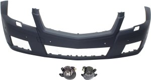 Front Bumper Cover for Mercedes-Benz GLK350 2010-2012, Primed (Ready to Paint), 3-Piece Kit, with Fog Lights, Replacement