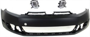 Front Bumper Cover for Volkswagen GTI 2010-2014, Primed (Ready to Paint), 3-Piece Kit with Fog Lights, Replacement
