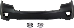 Front Bumper Cover Kit for 2011-2013 Jeep Grand Cherokee, 3-Piece Upper with Fog Lights, Replacement