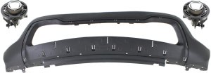 Front Bumper Cover 3-Piece Kit with Fog Lights for Jeep Grand Cherokee 2014-2016, Lower Replacement