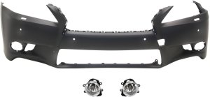 Front Bumper Cover for Lexus GS350/GS450H 2014-2015, 3-Piece Kit, with Fog Lights Replacement
