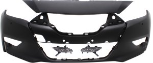 Front Bumper Cover for 2016-2018 Nissan Maxima, 3-Piece Kit with Fog Lights, Replacement