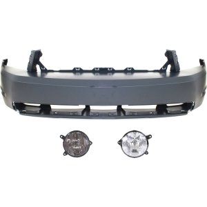 Front Bumper Cover 3-Piece Kit with Fog Lights for Ford Mustang 2010-2012, Replacement