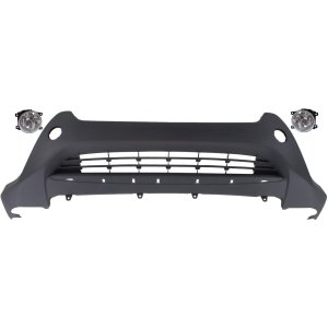 Front Bumper Cover for 2013-2015 Toyota RAV4, 3-Piece Kit with Fog Lights, Replacement