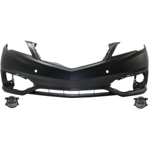 Front Bumper Cover for Acura RDX 2016-2018, 3-Piece Kit with Fog Lights, Replacement