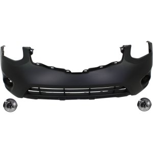 Front Bumper Cover for Nissan Rogue 2011-2013, Rogue Select 2014-2015, 3-Piece Kit with Fog Lights, Replacement