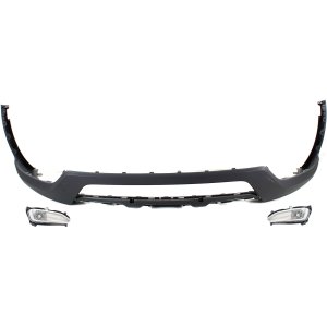 Front Bumper Cover for Hyundai Santa Fe Sport 2013-2016, Lower, 3-Piece Kit with Fog Lights, Replacement