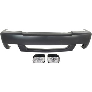 Front Bumper Cover for Chevrolet Silverado 1500 2003-2004, 3-Piece Kit with Fog Lights, Replacement
