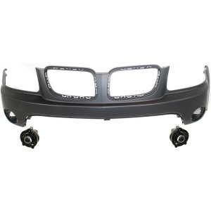 Front Bumper Cover Kit for 2006-2009 Pontiac Torrent, Upper Part, 3-Piece Set with Fog Lights, Replacement