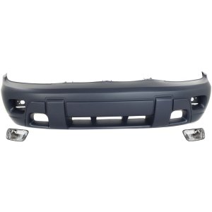 Front Bumper Cover for 2002-2005 Chevrolet Trailblazer, 3-Piece Kit with Fog Lights, Replacement