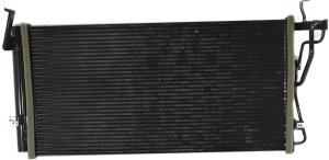 A/C Condenser for Hyundai Sonata 2004-2005 and Kia Optima 2005-2006 with Sensor Port on Outlet Connection, Replacement