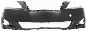 Front Bumper Cover for Lexus IS250/IS350 (2006-2008), Primed (Ready to Paint), without Headlight Washer Holes and Pre-Collision System, Replacement