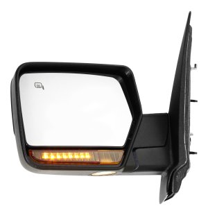 Power Folding Mirror for 2007-2008 Ford Expedition/Lincoln Navigator, Left (Driver), Non-Towing, Heated, Chrome, with In-Housing Signal Light and Memory, without Auto Dimming and Blind Spot Detection, Replacement