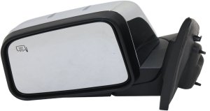 Power Mirror for Lincoln MKX 2007, Left (Driver), Manual Folding, Heated, Chrome, with Puddle Light, without Memory, Replacement