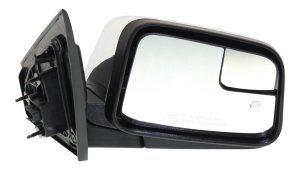 Power Mirror for Lincoln MKX 2010, Right (Passenger) Side, Manual Folding, Heated, Chrome, with Blind Spot Glass and Puddle Light, without Memory, Replacement