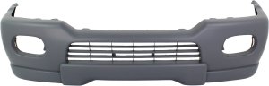 Front Bumper Cover for 2000-2004 Mitsubishi Montero Sport, Primed (Ready to Paint) with Fender Flare Holes, Replacement