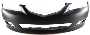 Front Bumper Cover for 2003-2005 Mazda 6 Hatchback/Sedan, Without Turbo or Sport Package and Spoiler Holes, Primed (Ready to Paint), Replacement