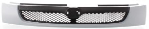 Grille for 1998 Mazda Protege Sedan, Gray Shell with Black Insert, Replacement