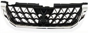 Grille for Mitsubishi Montero Sport, 2000-2001 Models, Made of Plastic, Chrome Shell with Painted Black Insert, Replacement