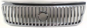 Grille for Mercury Mountaineer 2002-2005, Chrome Shell with Painted Silver Insert, Replacement