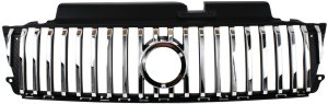 Plastic Grille for 2005-2007 Mariner, Painted Black Shell with Chrome Insert, Excludes Hybrid Model, Replacement