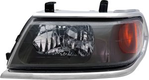 Headlight Assembly for Mitsubishi Montero Sport 2000-2004, Left (Driver), Halogen, Chrome, From March 2000, Replacement