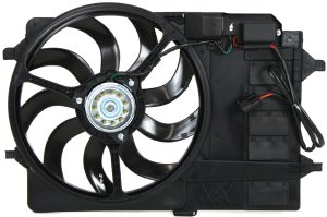 Radiator Fan Assembly for Cooper Convertible/Hatchback, Model Years 2003-2008, Starting from March 2003, Replacement