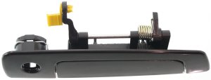 Front Exterior Door Handle for Mitsubishi Mirage 1997-2002/Eclipse 2000-2005, Right (Passenger), Smooth Black, with Keyhole, Replacement