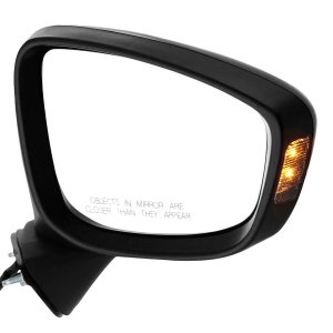 Power Mirror for Mazda CX-5 2013-2015, Right (Passenger), Manual Folding, Non-Heated, Paintable, with In-housing Signal Light, without Auto Dimming, Blind Spot Detection, and Memory, Replacement