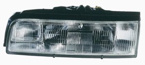 Left (Driver) Headlight Assembly for 1988 - 1992 Mazda 626, Includes Molding/Mounting Ring, Composite, OEM Part Number: 8BGE51040A, Replacement