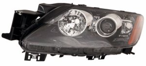 Front Headlight Assembly for 2010 - 2011 Mazda CX-7, Left (Driver) Side Lens/Cover Housing Replacement, Halogen,  EH44510L0G, Replacement