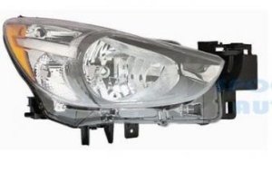 Right (Passenger) Headlight Lens/Housing for 2011-2016 Mazda 2 Front, Assembly Replacement Housing/Lens/Cover - I 1.5L L4 Hatchback, I Touring 1.5L L4 Hatchback, i Grand Touring 1.5L L4 Hatchback,  DA7T510K0, Replacement