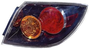 Right (Passenger) Tail Light Lens/Housing for 2004-2006 Mazda 3, 4 Door Hatchback, Without LED, OEM equivalent BN8F51170D, Replacement