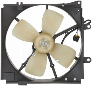 Radiator Cooling Fan Assembly for 1993 - 1997 Mazda 626 and CRONOS, Includes Motor, Blade, Shroud;  FS1115210-PFM, Replacement