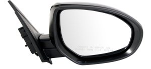 Power Mirror for Mazda 3 (2010-2013), Right (Passenger), Manual Folding, Non-Heated, Paintable, without Signal Light and Blind Spot Detection, Replacement