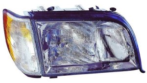 Left (Driver) Headlight Assembly for 1995 - 1999 Mercedes-Benz S320, Front Headlight Assembly Replacement Housing/Lens/Cover, 4 Door Sedan, Halogen, Composite,  1408207761, Replacement