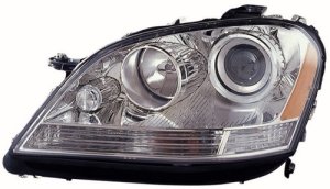 Left (Driver) Headlight Assembly for 2006 - 2007 Mercedes-Benz ML350, Front Replacement Housing/Lens/Cover, Halogen Composite,  164820456165