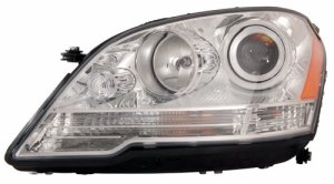 Left (Driver) Headlight Assembly for 2008 - 2011 Mercedes-Benz ML350, Front Replacement Housing/Lens/Cover, Fits 164.186, 164.156, 164.125 Body Codes, W164; Halogen; Composite;  164820235964, Replacement