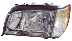 Right (Passenger) Headlight Assembly for 1995 - 1999 Mercedes-Benz S500, Front Headlight Assembly Replacement Housing/Lens/Cover, 4 Door Sedan, Halogen, Composite, OEM# 1408207861, Replacement