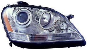 Right (Passenger) Headlight Assembly for 2006 - 2007 Mercedes-Benz ML350, Front Replacement Housing, Lens, Cover, Halogen Composite, OEM part number 164820386165