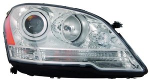 Front Headlight Assembly Replacement for 2008 - 2011 Mercedes-Benz ML350 Right (Passenger) Side, Compatible with 164.186, 164.156, 164.125 Body Codes, Halogen, Composite,  164820245964