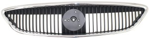 Grille for 2000-2003 Sable, Plastic Construction with Chrome Shell and Painted Black Insert, Replacement